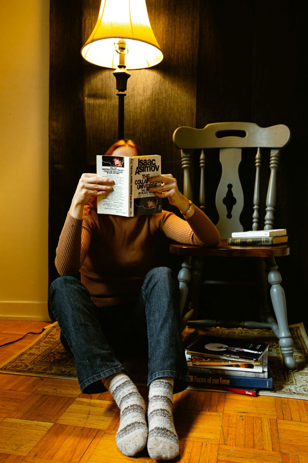 person reading old books